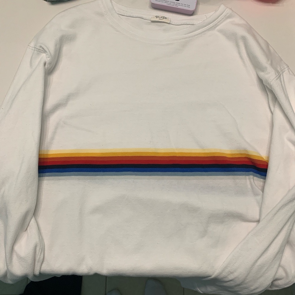 Brandy Melville rainbow striped long sleeve tee